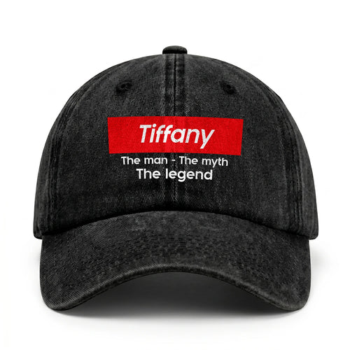 Your Name The Man The Myth The Legend Red Logo Washed Cap TIFFANY 13K1 C130PF