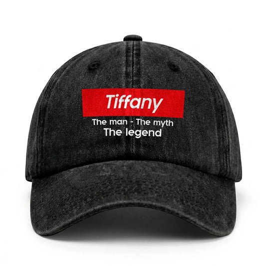 Your Name The Man The Myth The Legend Red Logo Washed Cap TIFFANY 13K1 C130PF