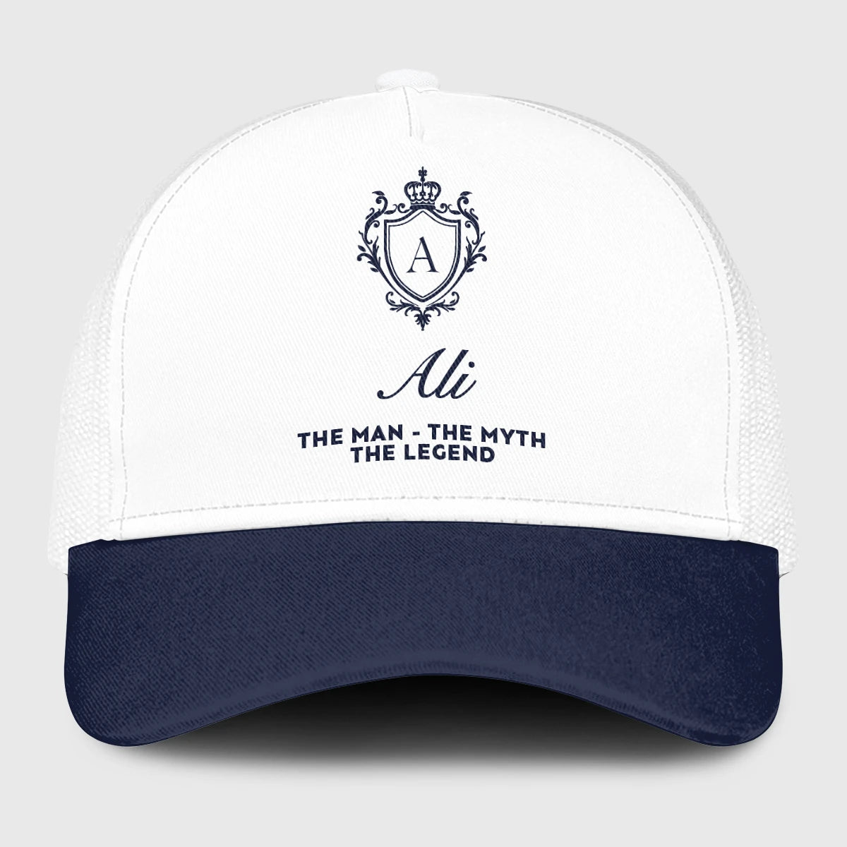 The Man The Myth The Legend Blue And White Baseball Mesh Cap ALI 13K1 C186PF