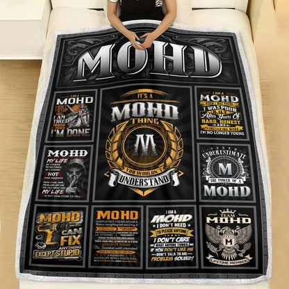 MOHD Personalized Blanket | Custom Name Cozy Throw Gift 13K3-BK2