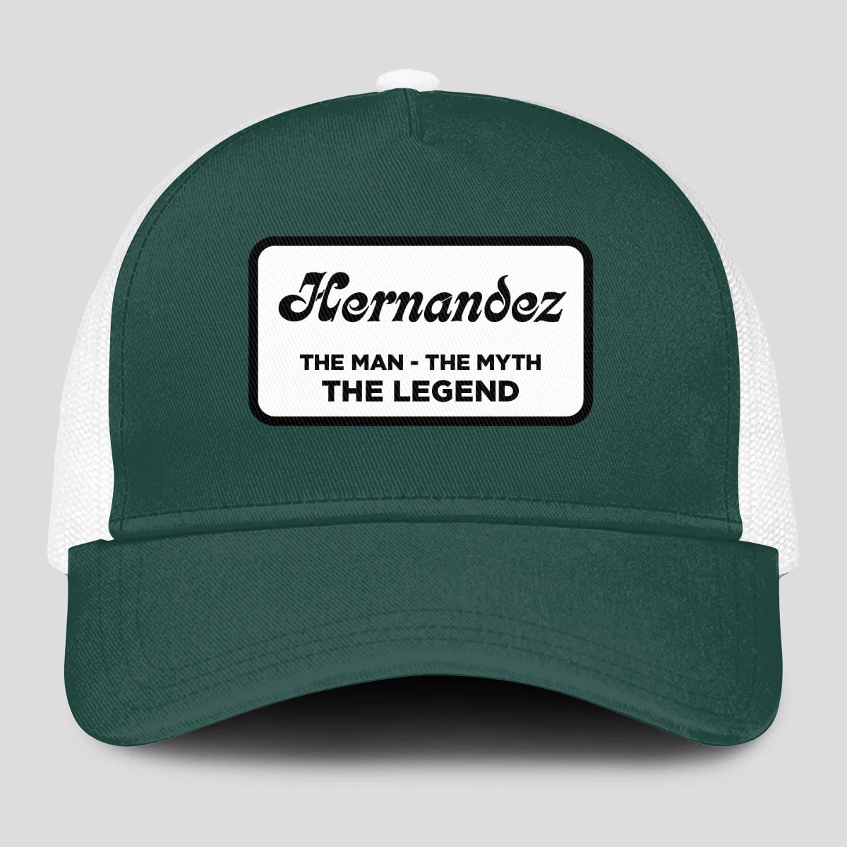 The Man The Myth The Legend Green And White Mesh Cap HERNANDEZ 13K1 C198PF
