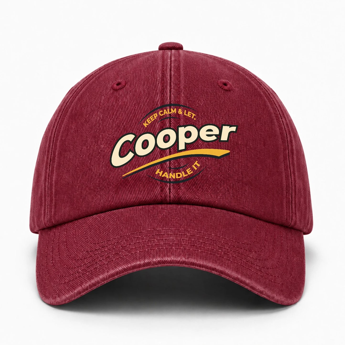 Keep Calm & Let Your Name Handle It Burgundy Washed Cap COOPER 13K1 C105PF