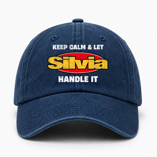Keep Calm & Let Your Name Handle It Yellow And Red Logo Washed Cap SILVIA 13K1 C172PF