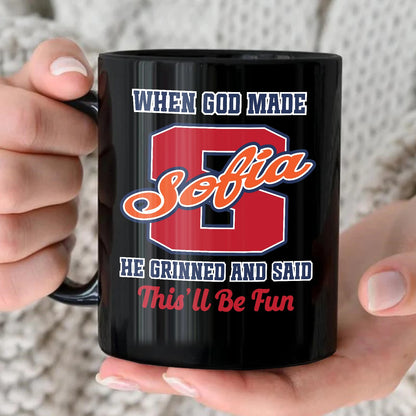 When God Made Your Name Personalized Baseball Mug SOFIA 13K1 MG07