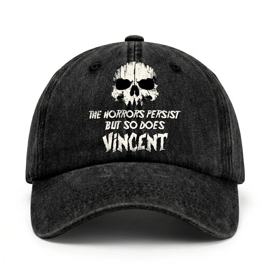 The Horrors Persist But So Does Your Name Cool Skull Washed Cap VINCENT 13K1 C134PF