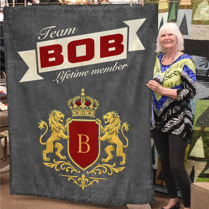Team Your Name Lifetime Member Charcoal Blanket BOB 13K1 BK20