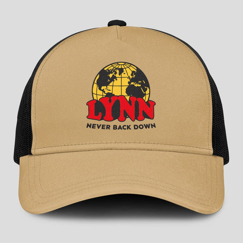 Never Back Down World Logo Khaki Mesh Cap LYNN 13K1 C212PF