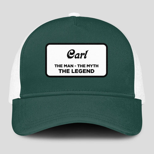 The Man The Myth The Legend Green And White Mesh Cap CARL 13K1 C198PF