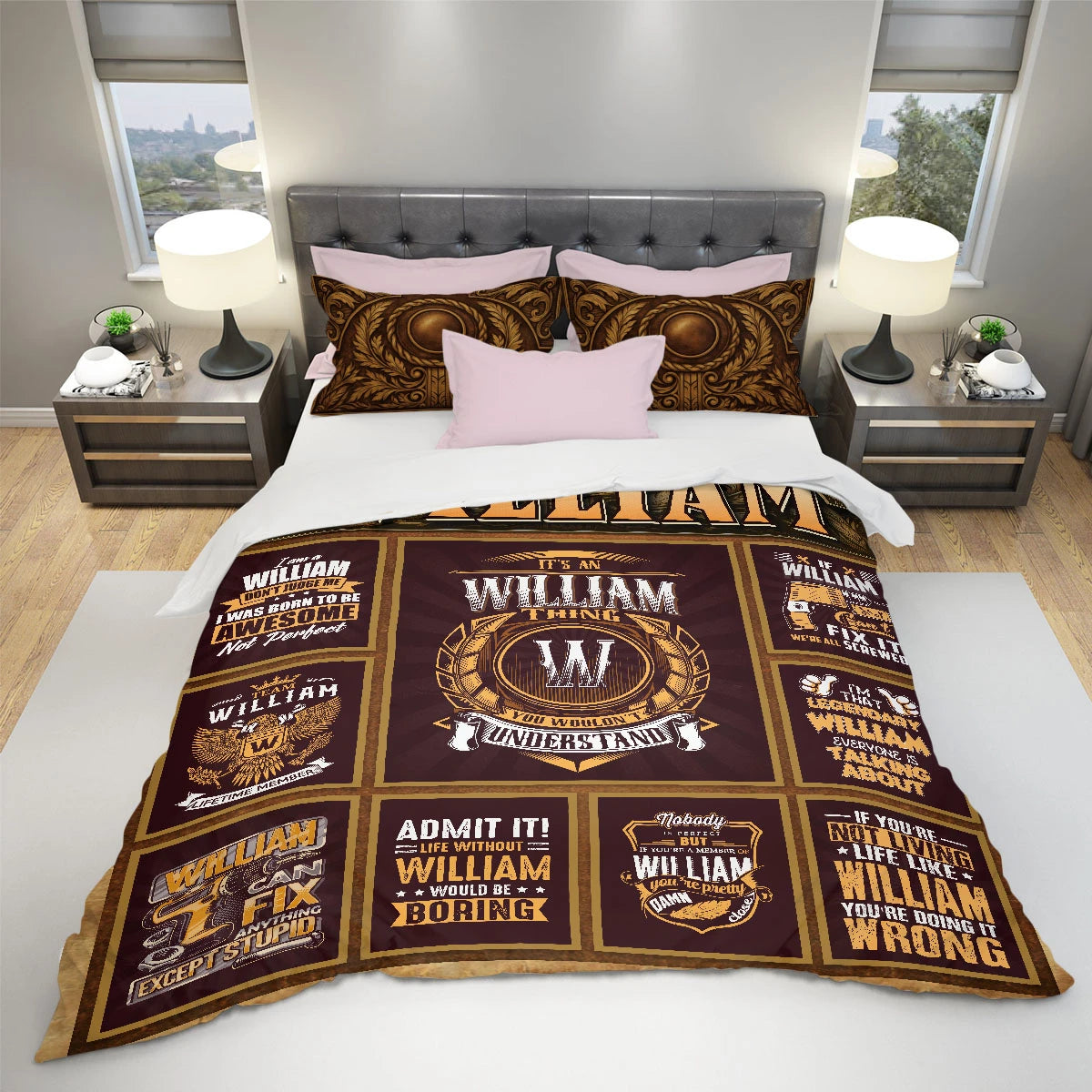 WILLIAM Limited Edition Personalized Bedding Set 13K1-BS3