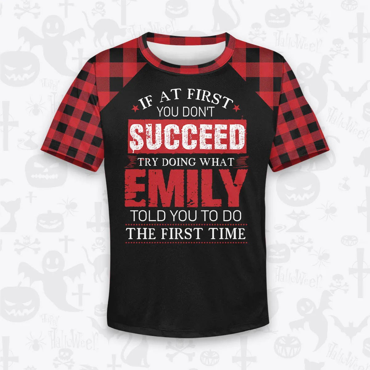 EMILY Buffalo Plaid Pajamas Set Tshirt & Pants 13K1-EV2