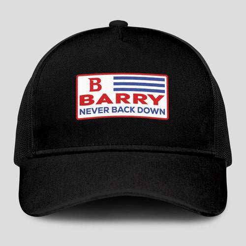 Never Back Down Vintage America Black Mesh Cap BARRY 13K1 C207PF