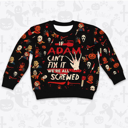 ADAM Horror Halloween Pajamas Set Cozy Sweater & Pants Sleepwear 13K1-HL1
