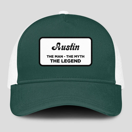 The Man The Myth The Legend Green And White Mesh Cap AUSTIN 13K1 C198PF