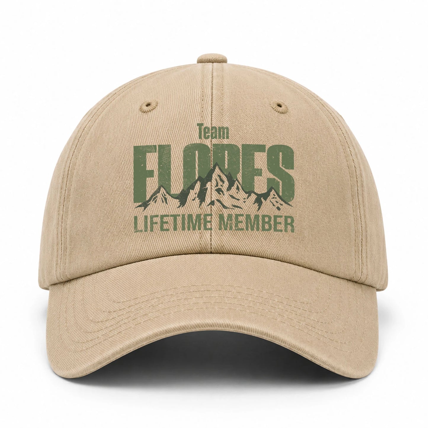 Team Your Name Lifetime Member Mountain Cap FLORES 13K1 C58PF