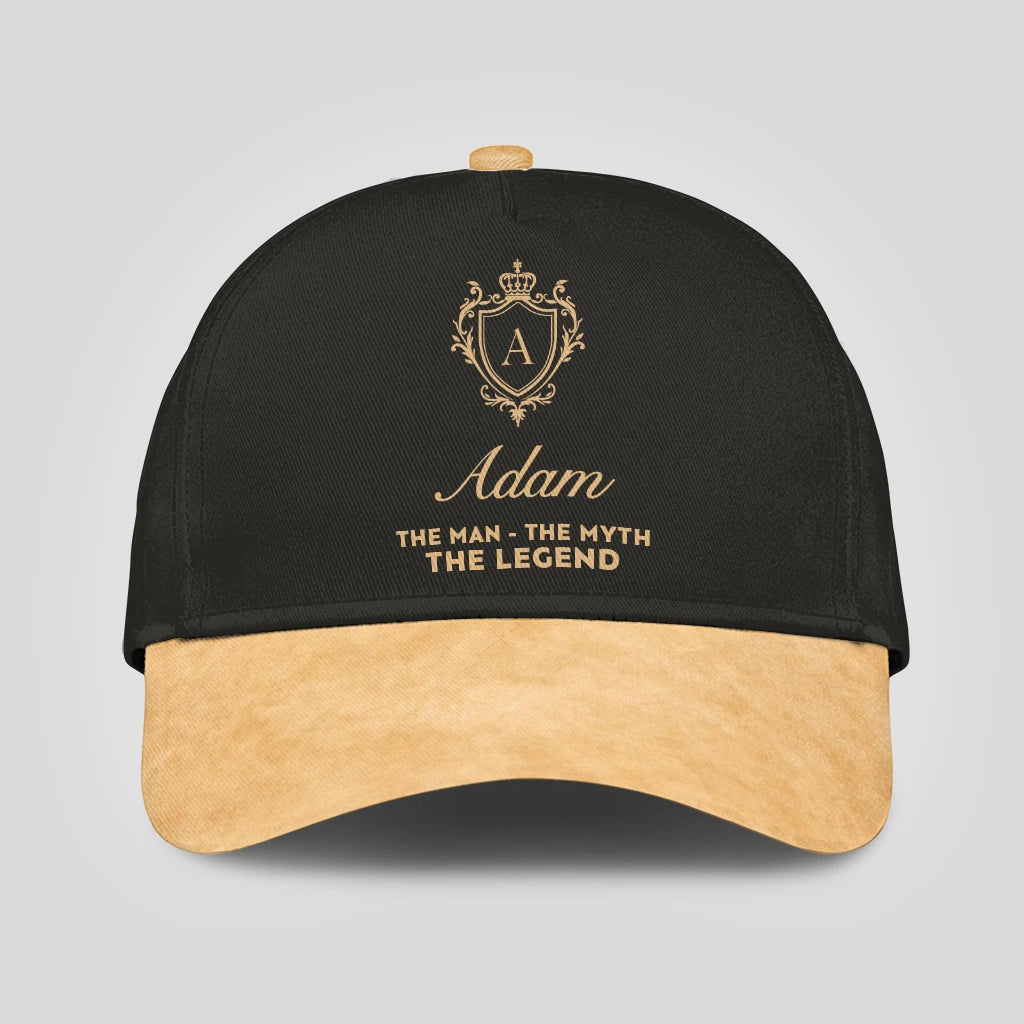 The Man The Myth The Legend Black And Champagne Gold Cap ADAM 13K1 C94PF