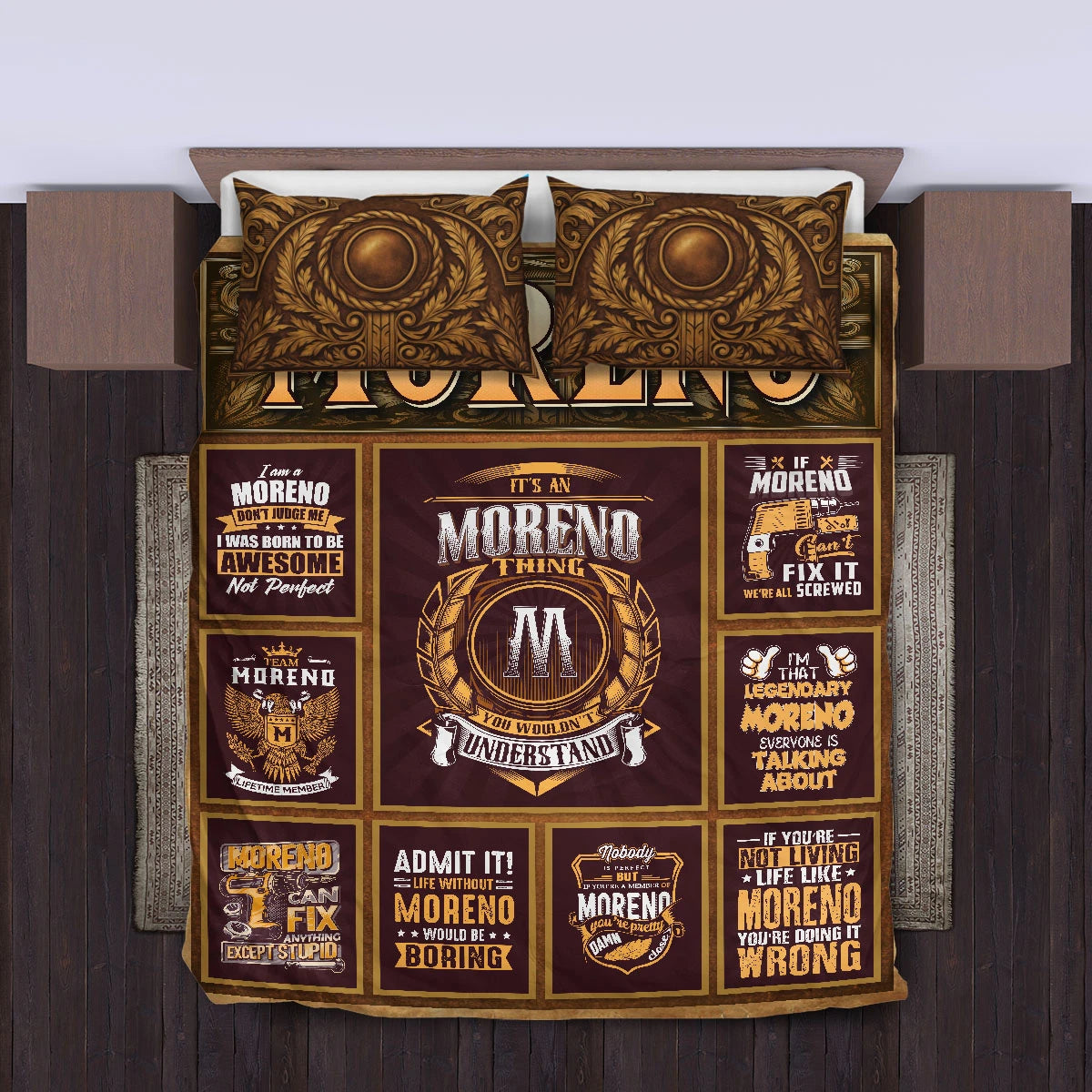 MORENO Limited Edition Personalized Bedding Set 13K1-BS3