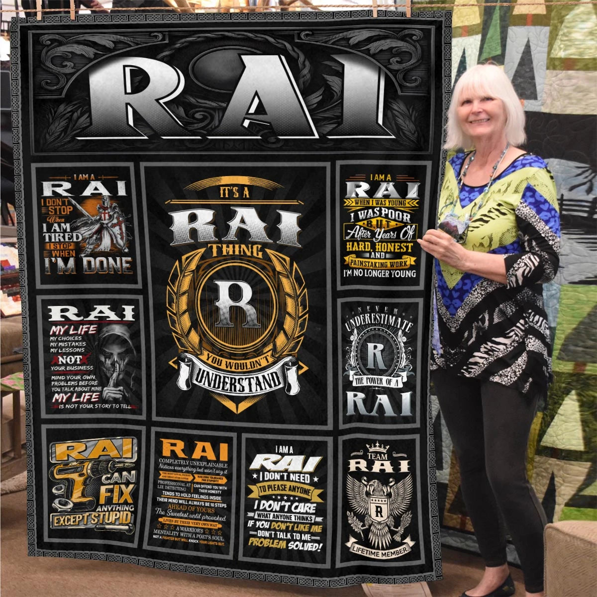 RAI Personalized Blanket | Custom Name Cozy Throw Gift 13K4-BK2