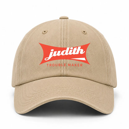 Trouble Maker Red Logo Washed Cap JUDITH 13K1 C78PF