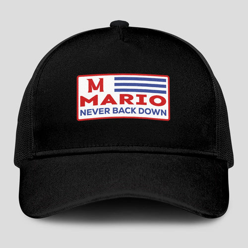 Never Back Down Vintage America Black Mesh Cap MARIO 13K1 C207PF