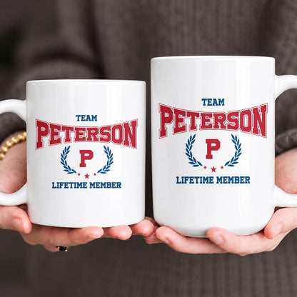Team Your Name Lifetime Member Sporty Mug PETERSON 13K1 MG09