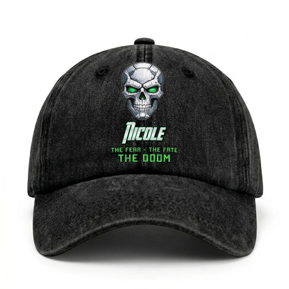The Fear The Fate The Doom Skull Washed Cap NICOLE 13K1 C99PF
