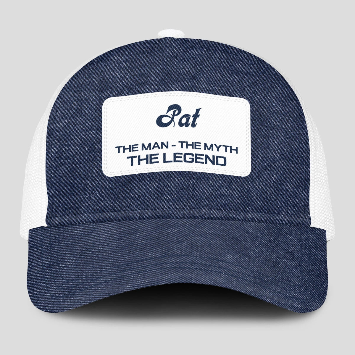 The Man The Myth The Legend Blue Denim Mesh Cap PAT 13K1 C194PF