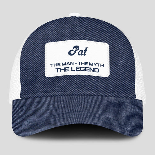The Man The Myth The Legend Blue Denim Mesh Cap PAT 13K1 C194PF