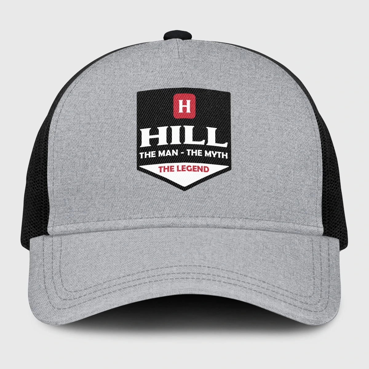 The Man The Myth The Legend Gray Mesh Cap HILL 13K1 C189PF
