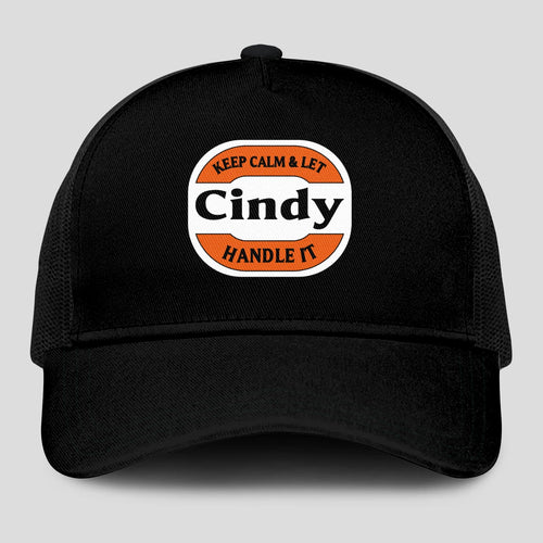 Keep Calm & Let Your Name Handle It Black Mesh Cap CINDY 13K1 C199PF