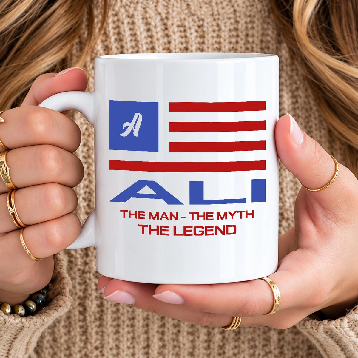 The Man The Myth The Legend American Flag Mug ALI 13K1 MG18