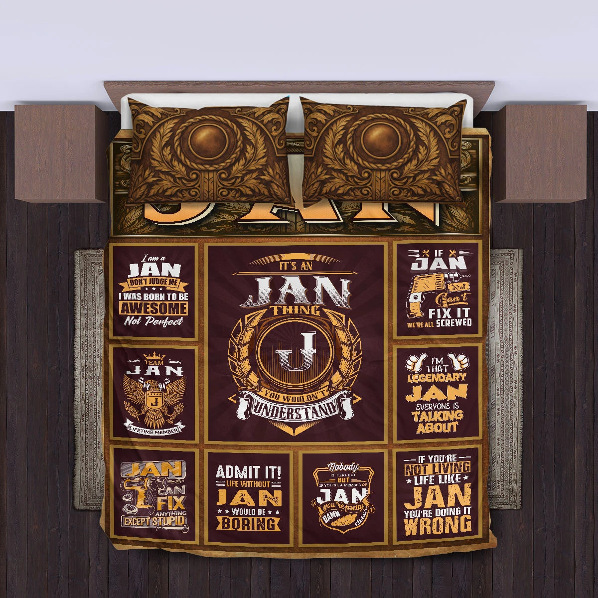 JAN Limited Edition Personalized Bedding Set 13K1-BS3