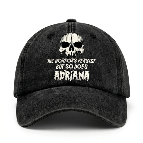 The Horrors Persist But So Does Your Name Cool Skull Washed Cap ADRIANA 13K1 C134PF