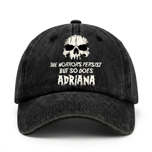 The Horrors Persist But So Does Your Name Cool Skull Washed Cap ADRIANA 13K1 C134PF