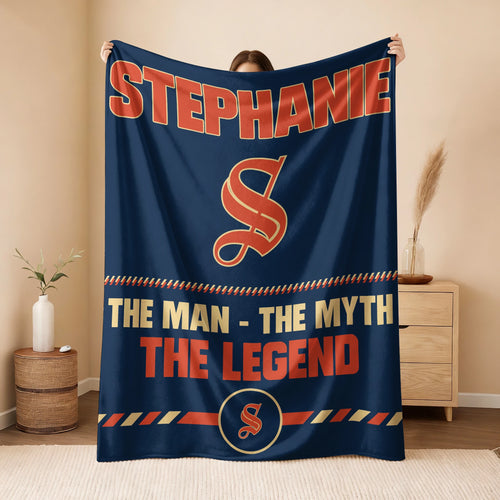 The Man The Myth The Legend Retro Fleece Blanket STEPHANIE 13K1 BK53