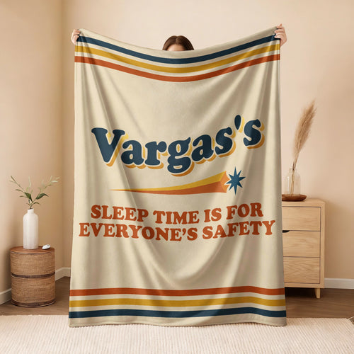 Your Name's Sleep Time Funny Retro Fleece Blanket VARGAS 13K1 BK67