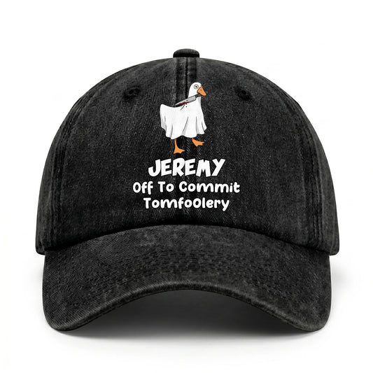 Off To Commit Tomfoolery Funny Goose Washed Cap JEREMY 13K1 C131PF