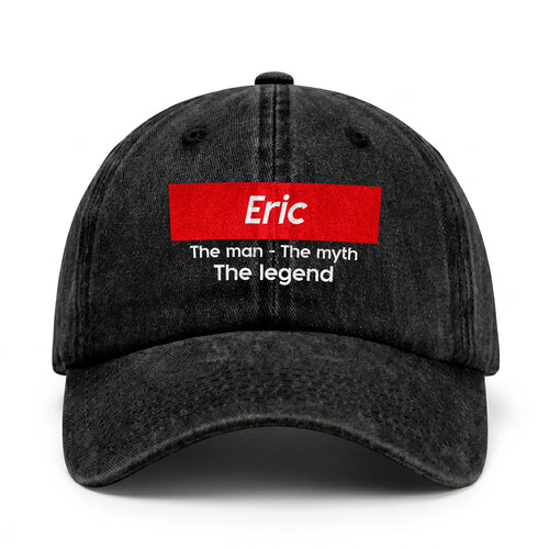 Your Name The Man The Myth The Legend Red Logo Washed Cap ERIC 13K1 C130PF