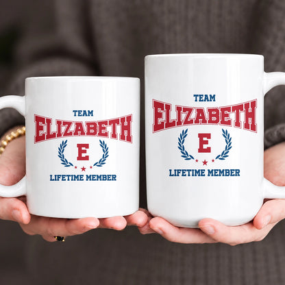Team Your Name Lifetime Member Sporty Mug ELIZABETH 13K1 MG09