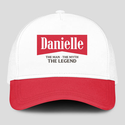 The Man The Myth The Legend Red And White Mesh Cap DANIELLE 13K1 C197PF