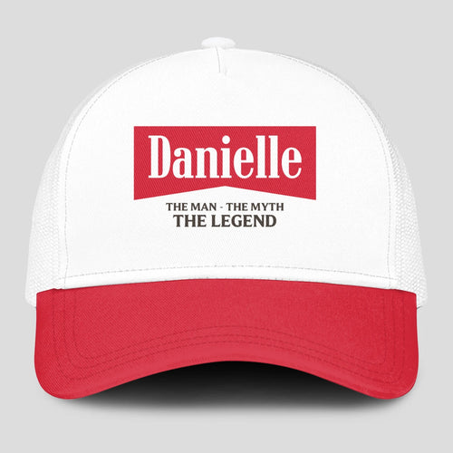 The Man The Myth The Legend Red And White Mesh Cap DANIELLE 13K1 C197PF