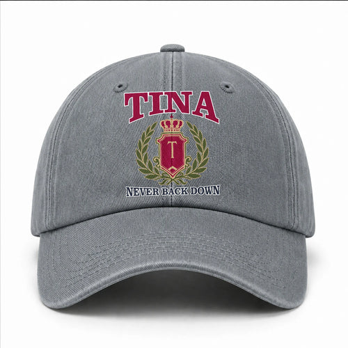 Your Name Never Back Down Royal Washed Cap TINA 13K1 C77PF