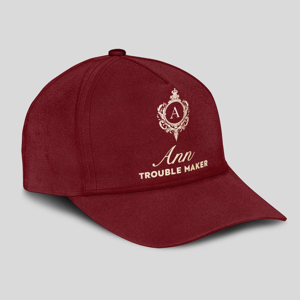 Trouble Maker Funny Royal Burgundy Cap ANN 13K1 C158PF