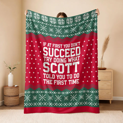 If At First You Don’t Succeed Red Green Christmas Fleece Blanket SCOTT 13K1 BK28