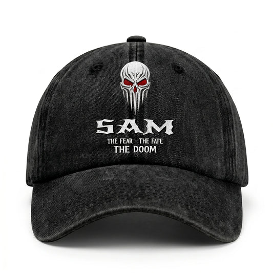 Your Name The Fear The Fate The Doom Skull Washed Cap SAM 13K1 C98PF