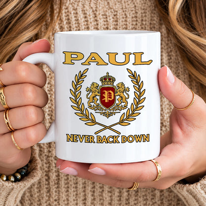 Never Back Down Royal Mug PAUL 13K1 MG22