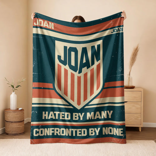 Hated By Many Confronted By None Retro Fleece Blanket JOAN 13K1 BK58