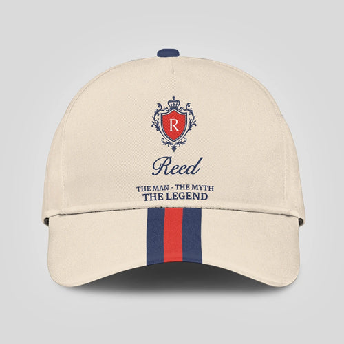 The Man The Myth The Legend Blue And Red Striped Cap REED 13K1 C117PF