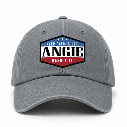 Keep Calm & Let Your Name Handle It Washed Cap ANGIE 13K1 C87PF