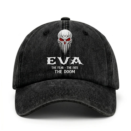 Your Name The Fear The Fate The Doom Skull Washed Cap EVA 13K1 C98PF