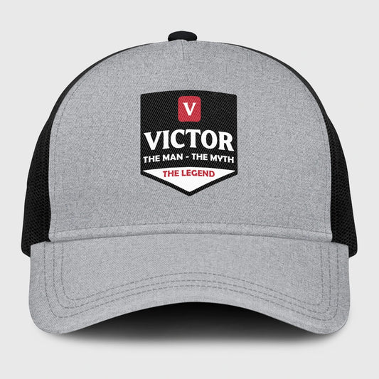 The Man The Myth The Legend Gray Mesh Cap VICTOR 13K1 C189PF